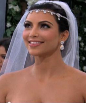 Kim Kardashian wedding headpiece