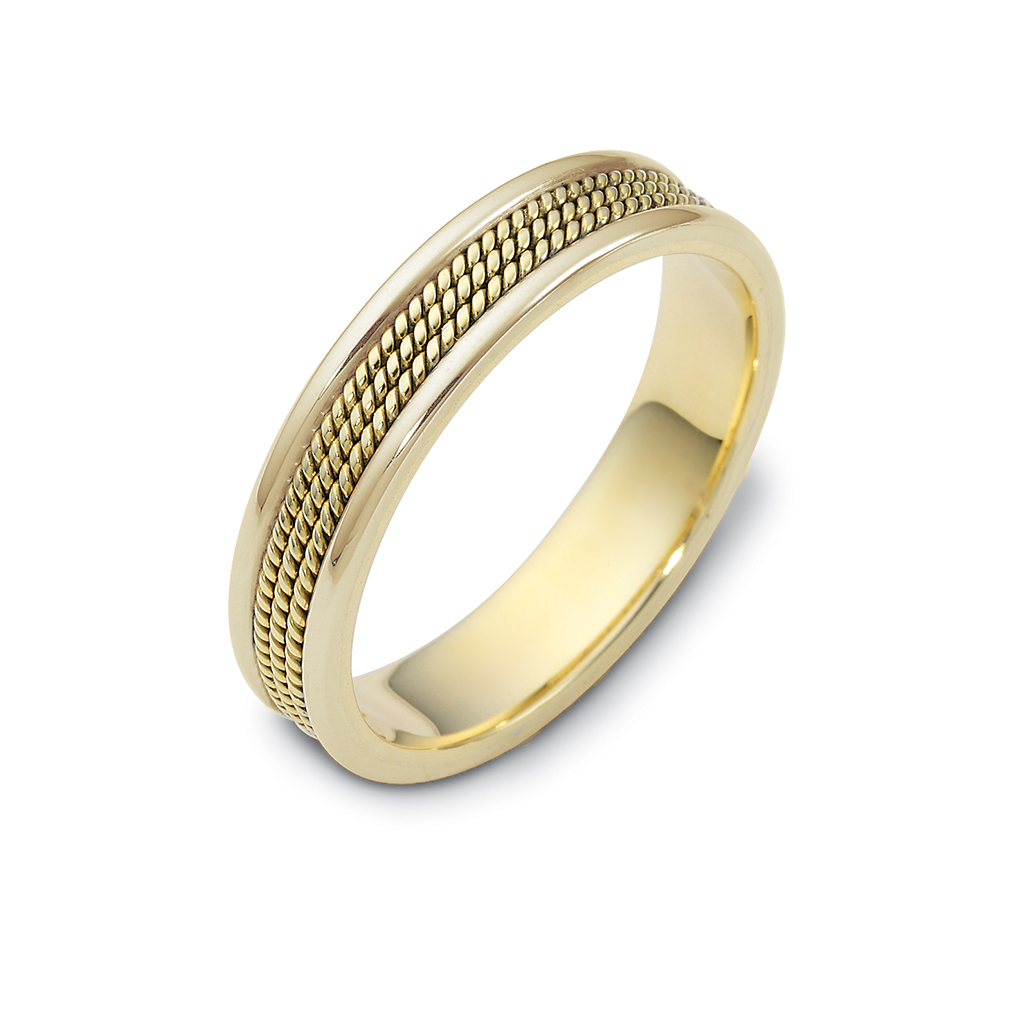 Posh Rope Wedding Band 18K Gold Mens Wedding Band Yellow Gold Wedding Bands